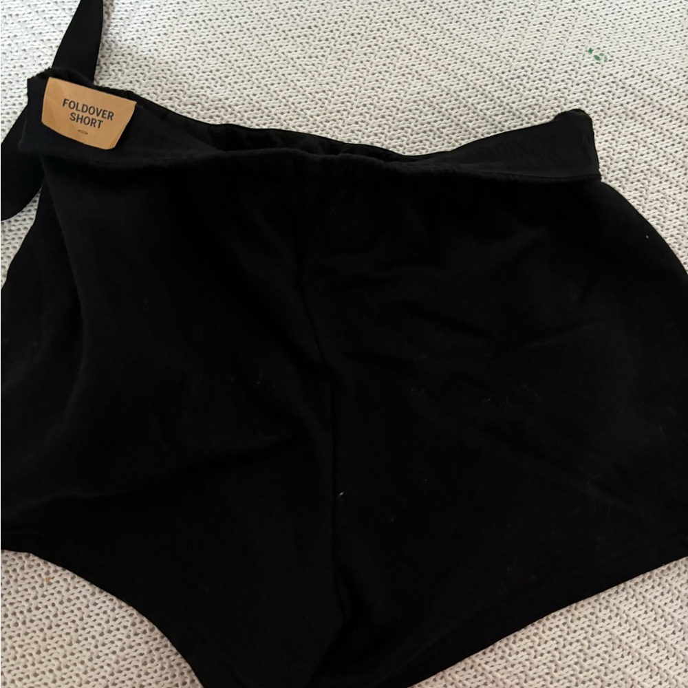 Pink black sweat shorts